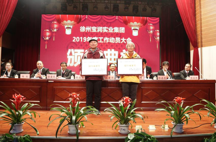 徐州宝润实业集团2019年度工作动员大会---集团公司领导为先进单位和先进个人代表颁奖